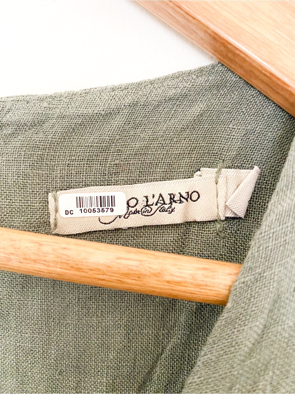 Lingo L’arno | 100% Linen Dress | Layered Sage Green Midi Dress - Picture 7 of 9
